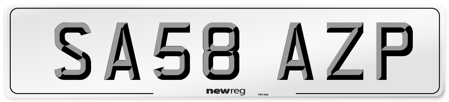 SA58 AZP Number Plate from New Reg